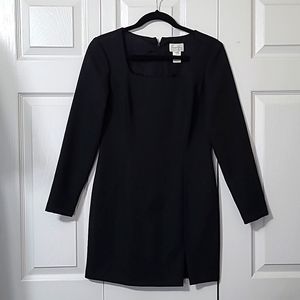 Moda International Long Sleeved Black Dress, 6 petite, NWOT